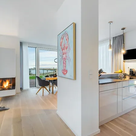 Herzmuschel Erste Reihe, Dachterrasse, Schleiblick, Garten, Carport, Gaskamin, Sauna, Terrasse, Strandkorb, Aussenrolllaeden